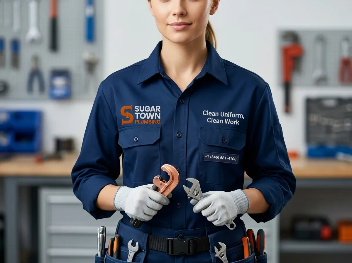 Clean Uniform Clean Work Professional - Sugar Town Plumbing Sugar Land TX