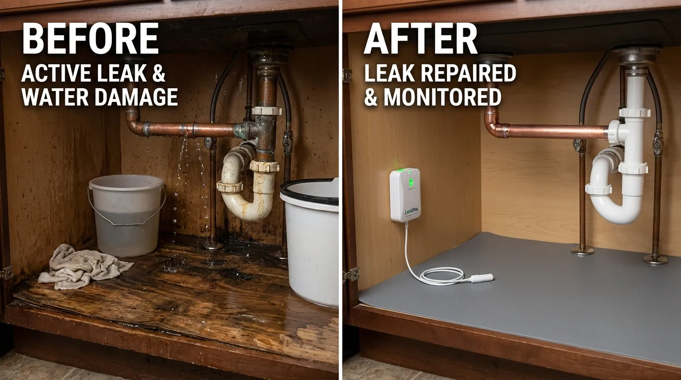 Water Leak Detection Before and After Repair - Sugar Town Plumbing Sugar Land TX